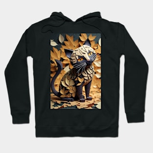 Cute Cat Portrait Paper Art Style Hoodie